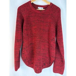 Here‎ And There Red Marled Knit Sweater Round Hem Long Sleeve Womens Medium